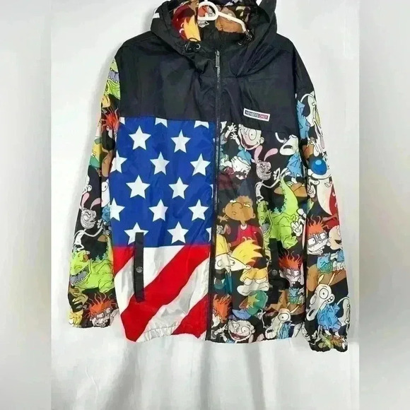 Vintage Unisex Members Only Nickelodeon Full Zip Hooded Character Jacket - Picture 3 of 13